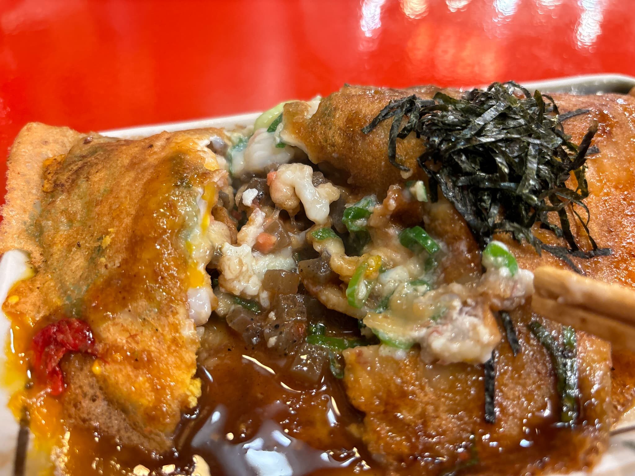 壹錢洋食の断面