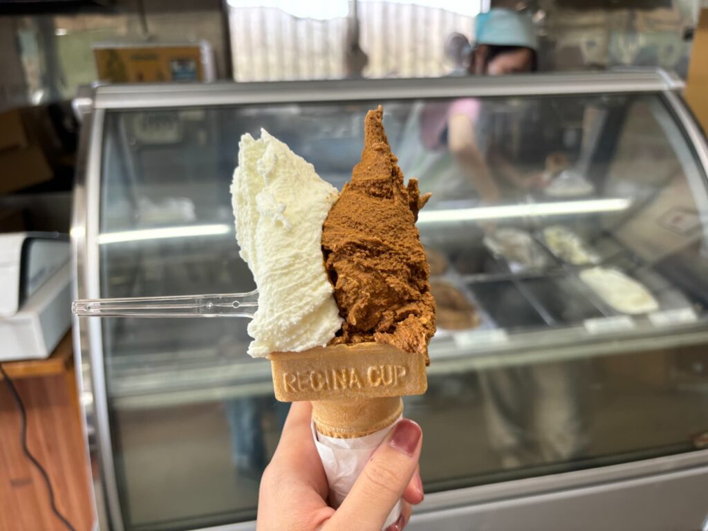 カナサシファームの自家製ジェラートダブル450円